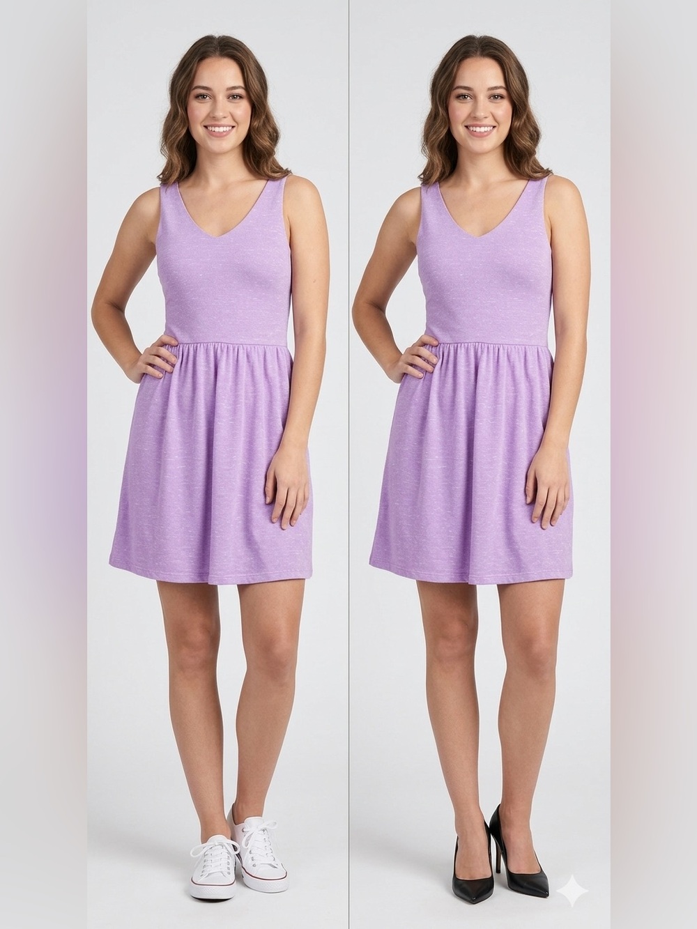 Everly Lavender Sleeveless V‑Neck Women Dress Lined NWOT